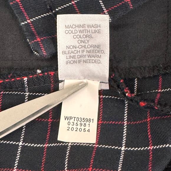 J. Jill Pants Women's 14 Plaid Ankle Tailored Zip Front Blue Red Cream - Picture 6 of 10